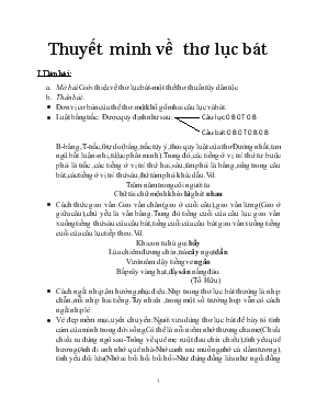 Ngữ văn 7 - Thuyết minh về thơ lục bát